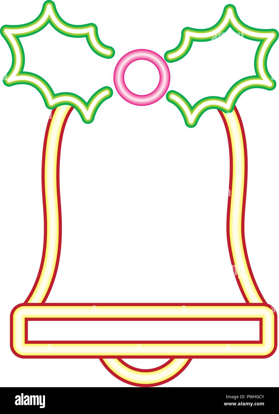 Neon bell quitte joyeux noël vector illustration Illustration de Vecteur