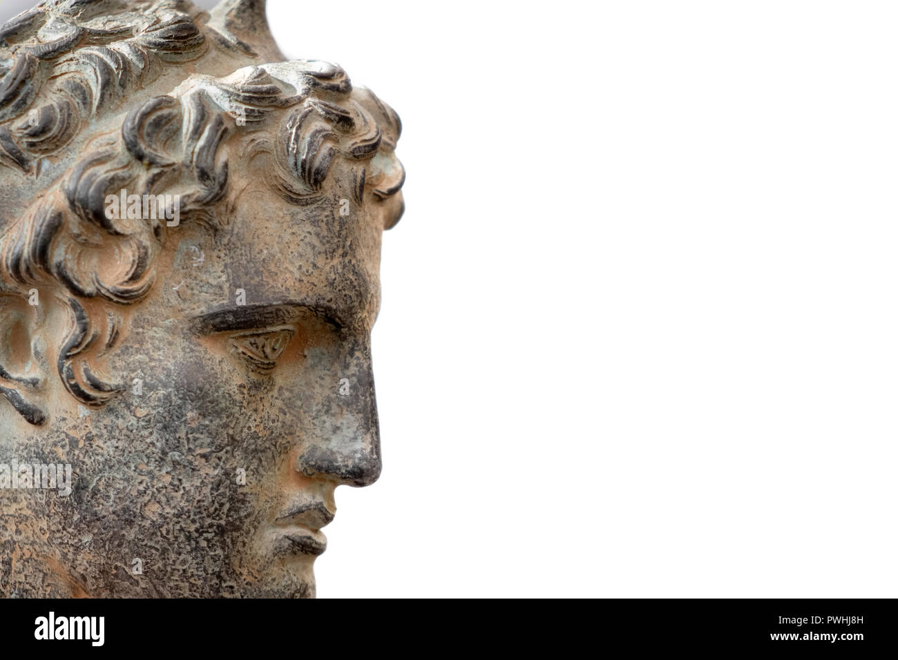 Tête de profil Vue d'une sculpture Gréco-Romaine Banque D'Images