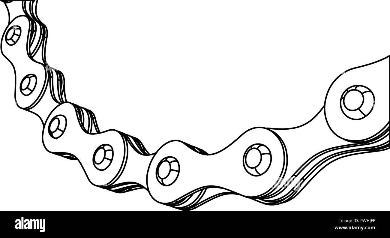Chaîne de bicyclette close-up vector illustration. La conception 3D Illustration de Vecteur