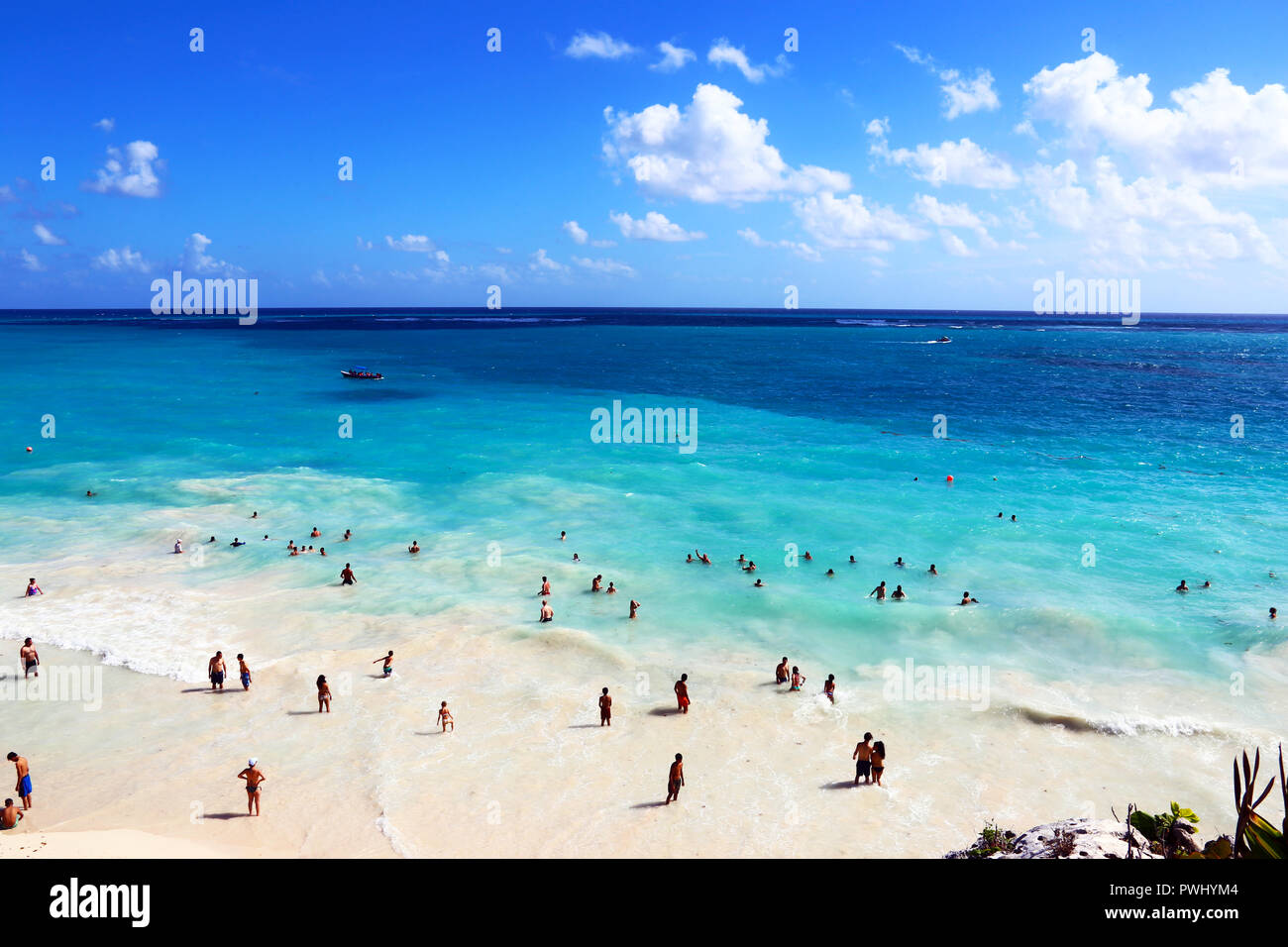 La plage de Tulum, pris près de Cancún (Mexique) Banque D'Images