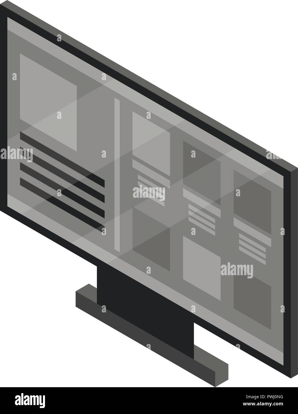 L'icône smart tv noir, style isométrique Illustration de Vecteur