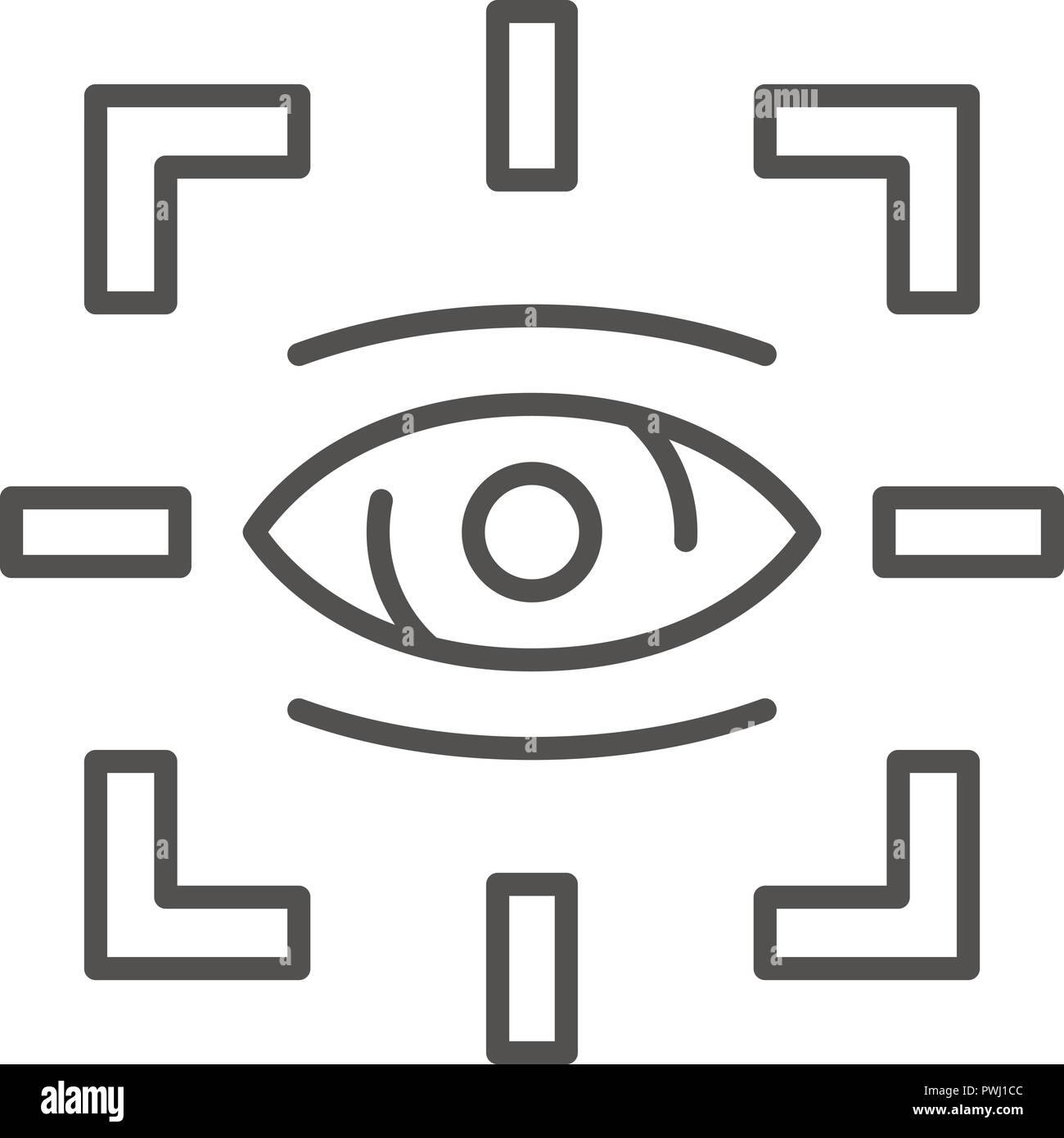 Détecter l'icône oeil style du contour, Illustration de Vecteur