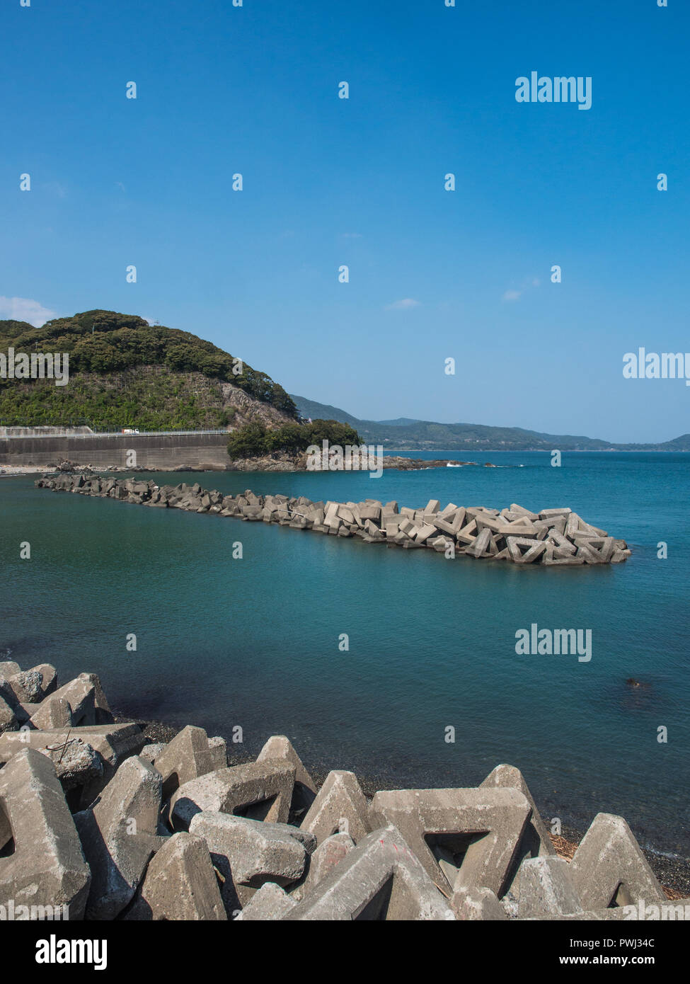 Les récifs des tétrapodes, protection du littoral, Tosa-Shimizu, Kochi, Japon Banque D'Images