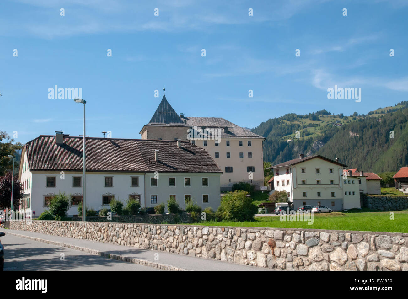 Ried im Oberinntal, Tyrol, Autriche. une municipalité dans le district de Landeck dans l'état du Banque D'Images