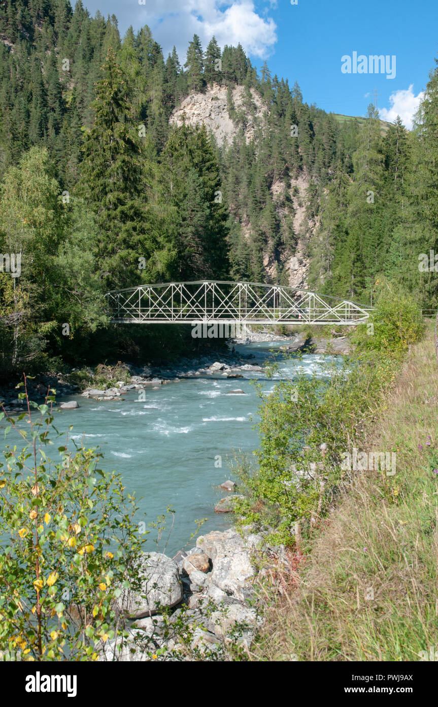 Gorges de River Inn, près de Scuol, Engadine, Suisse Banque D'Images