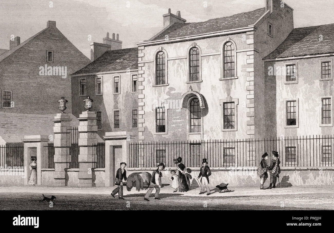 Des métiers de l'hôpital de jeune fille, Édimbourg, Écosse, 19e siècle, de l'Athènes moderne par Th. H. Shepherd Banque D'Images
