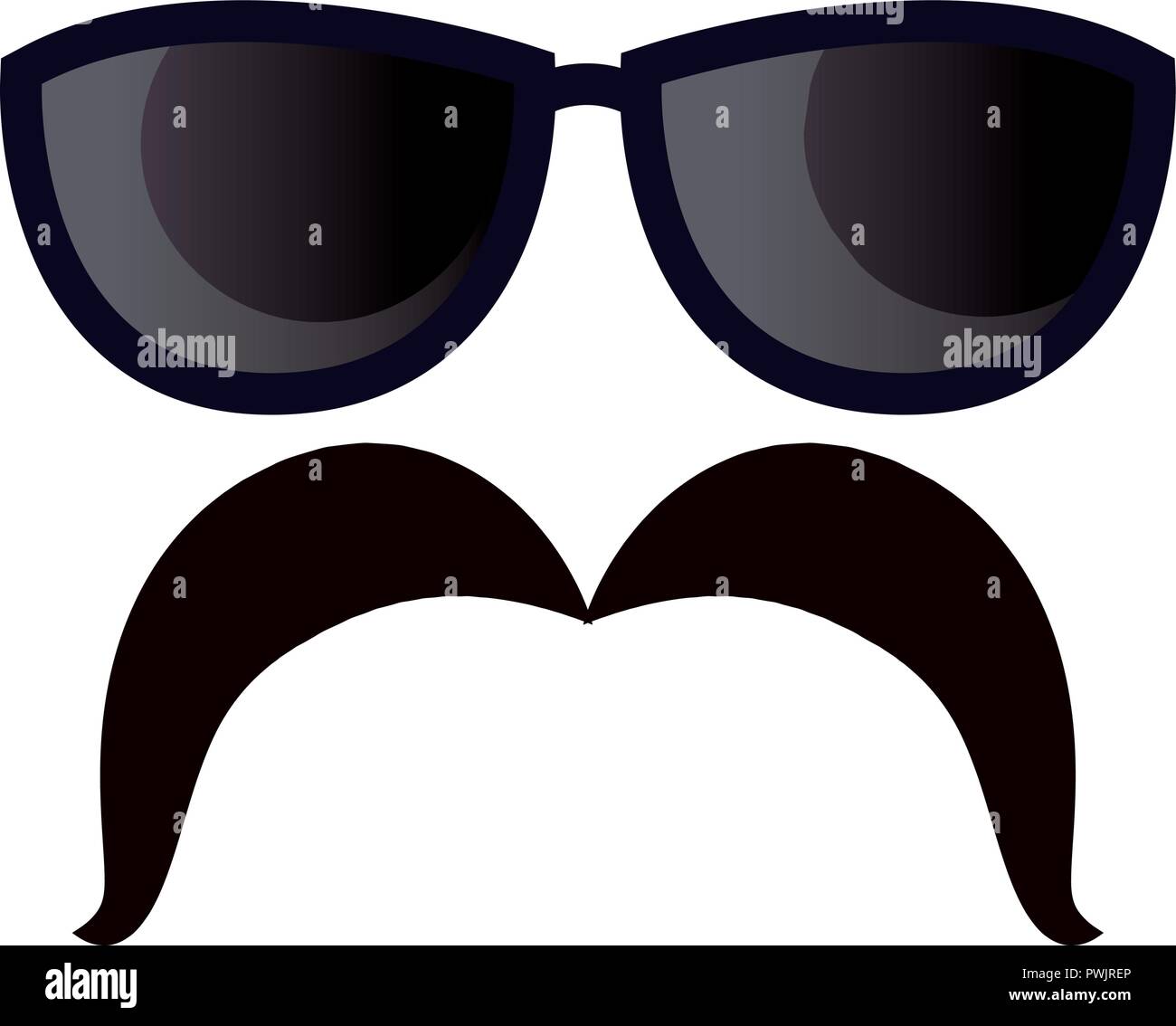 Moustache Et Sur Fond Blanc Illustration Lunettes Hipster Vector 8nwkOP0X