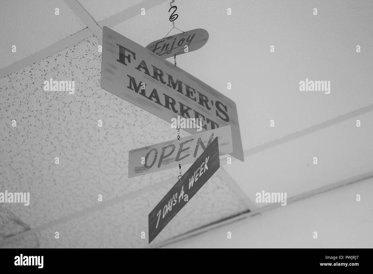 Farmers Market Sign Banque D'Images