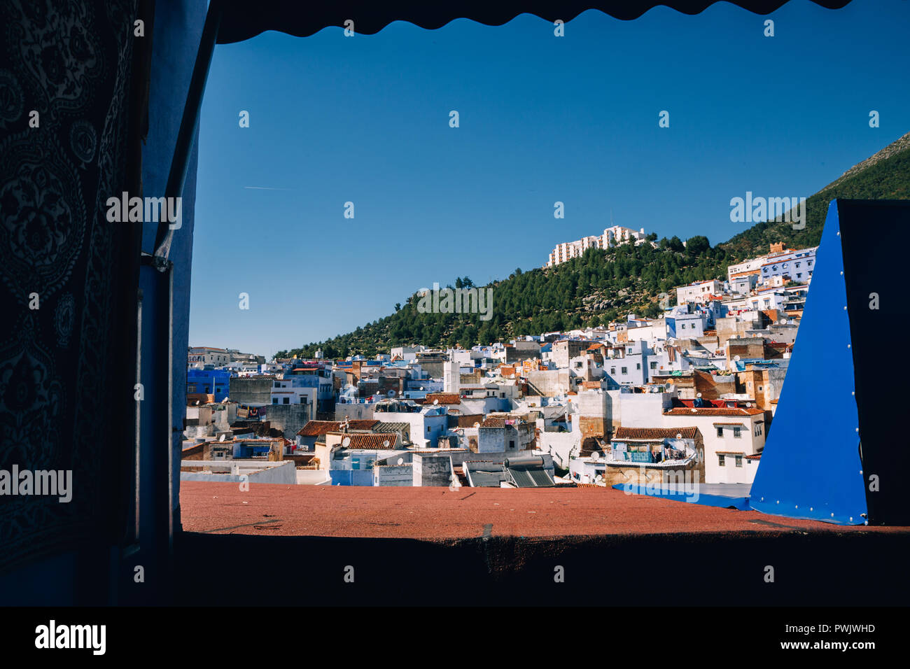 City Skyline, Chefchaouen, Maroc, 2018 Banque D'Images