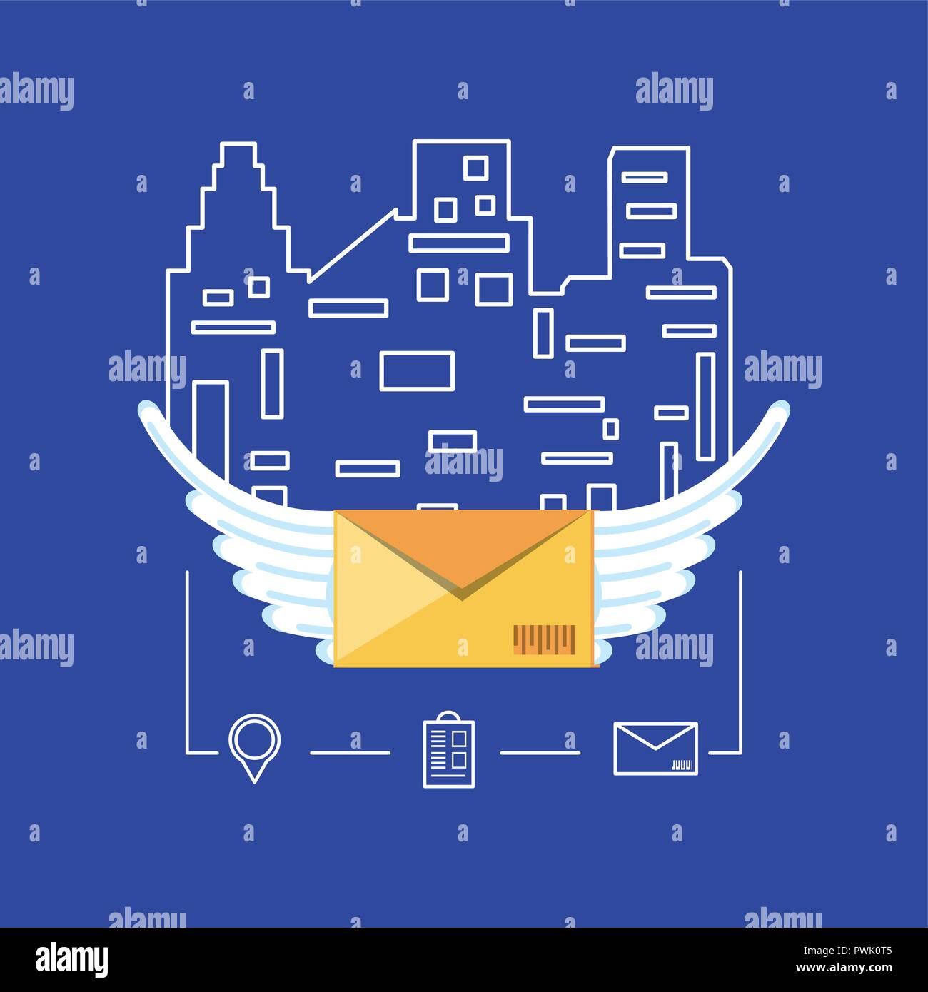 La prestation de service logistique de vol enveloppe vector illustration design Illustration de Vecteur