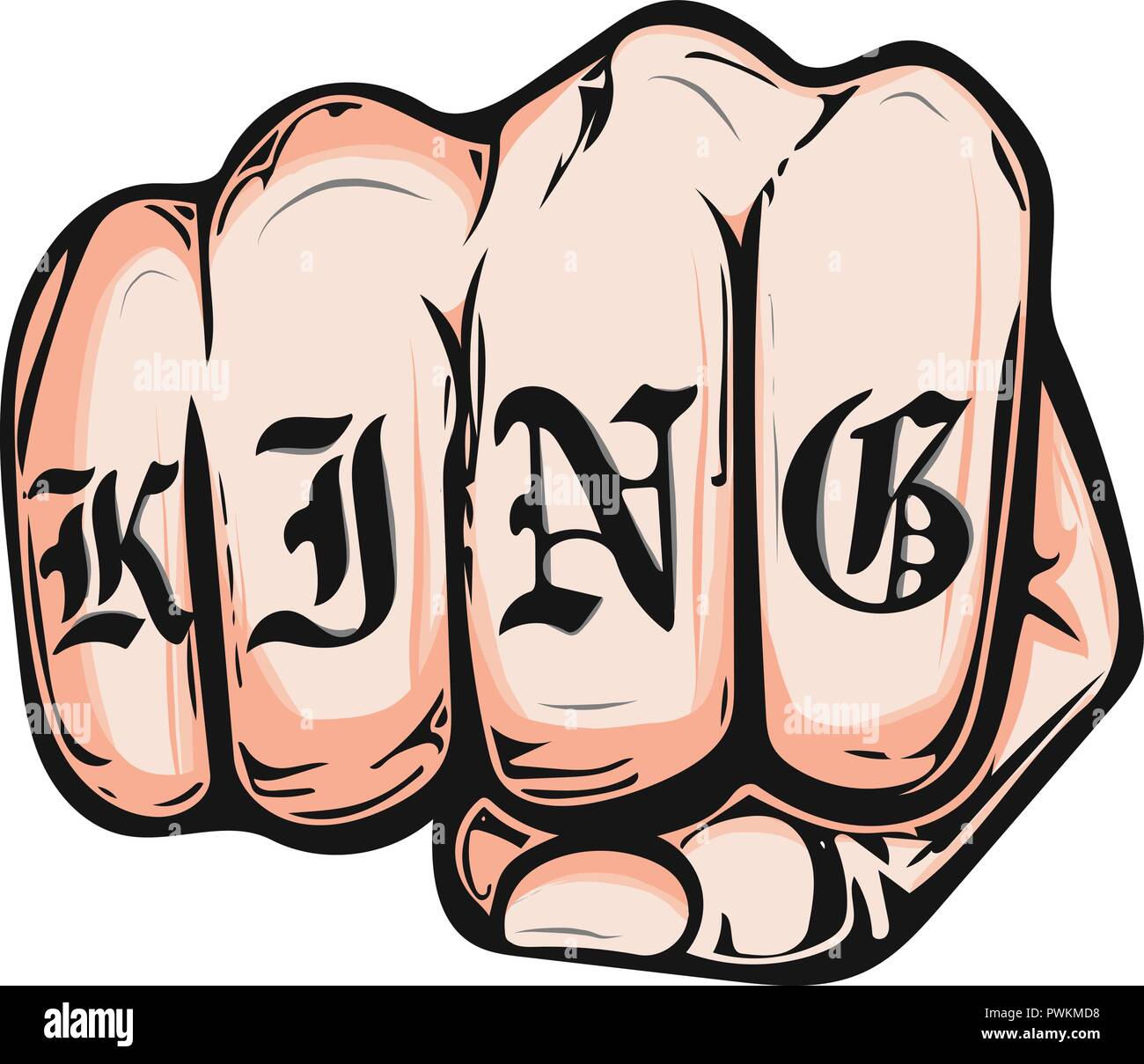 Fist homme part, symbole de protestation prolétarienne. Signe de puissance Illustration de Vecteur