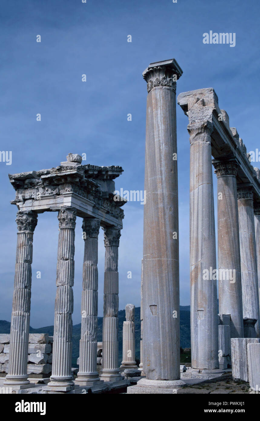 Temple de Trajan, Pergame,Turquie Banque D'Images