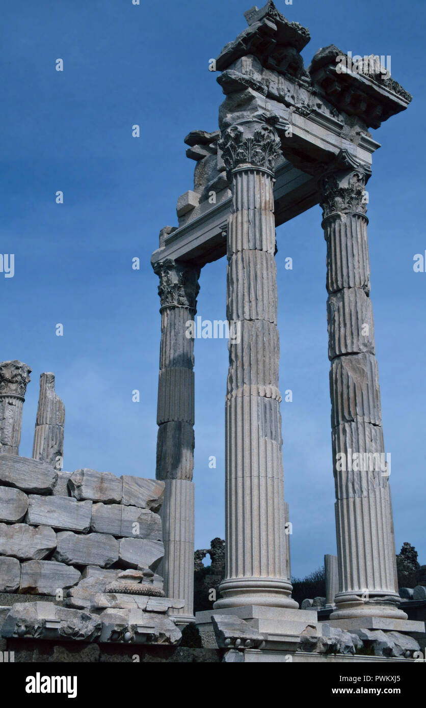Temple de Trajan, Pergame,Turquie Banque D'Images