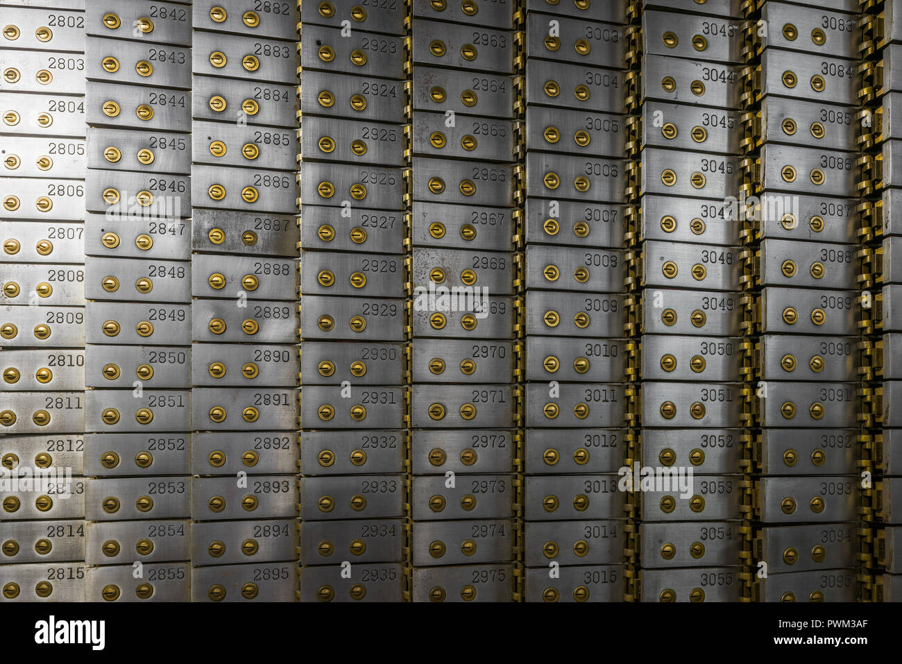 Chambre forte dans le sous-sol de l'édifice de la Banque d'État Gary Banque D'Images