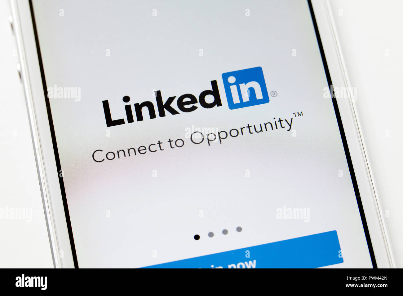 LinkedIn (liée à l'application) sur l'iPhone (close up)- USA Banque D'Images