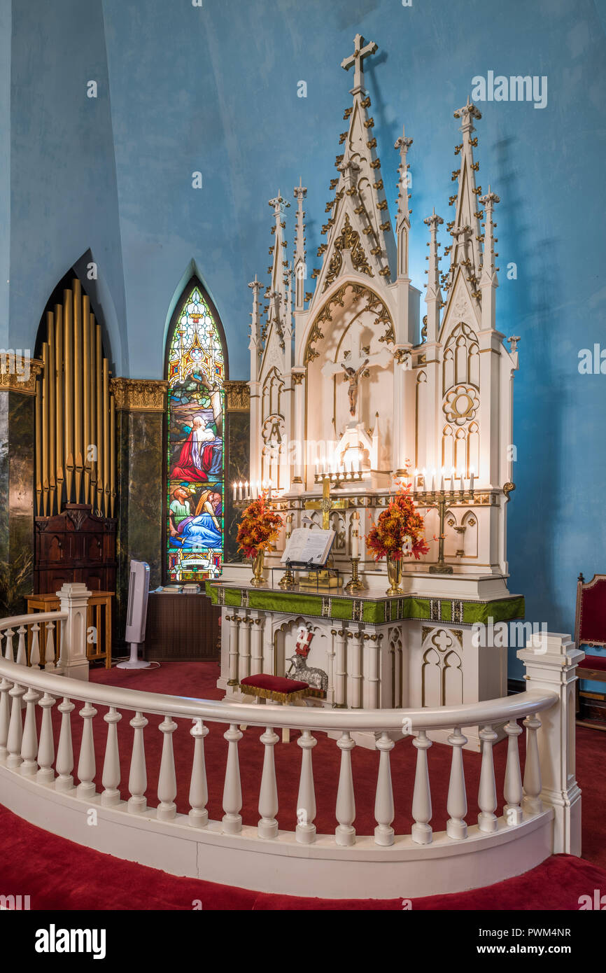 Intérieur de l'Église luthérienne norvégienne Minnekirken dans le Logan Square Banque D'Images