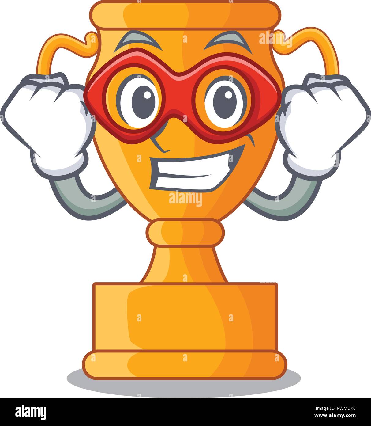 Dessin Animé De Super Héros Trophy Cup Avec étoile Sur Le