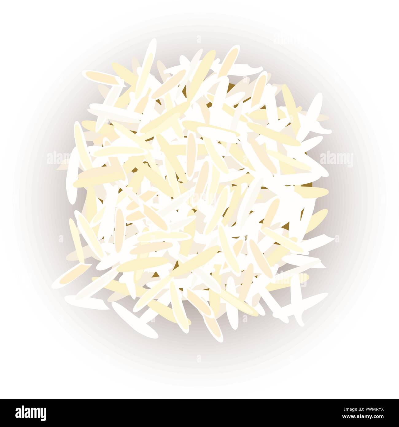 Grains de riz Basmati. les grains. Vector illustration. Pour la cuisine, café, magasin, restaurant, restauration rapide peut être utilisé comme étiquette tag poster Illustration de Vecteur