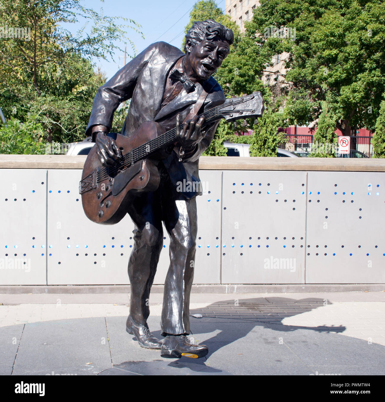 Statue de Chuck Berry à Saint Louis, Missouri Banque D'Images