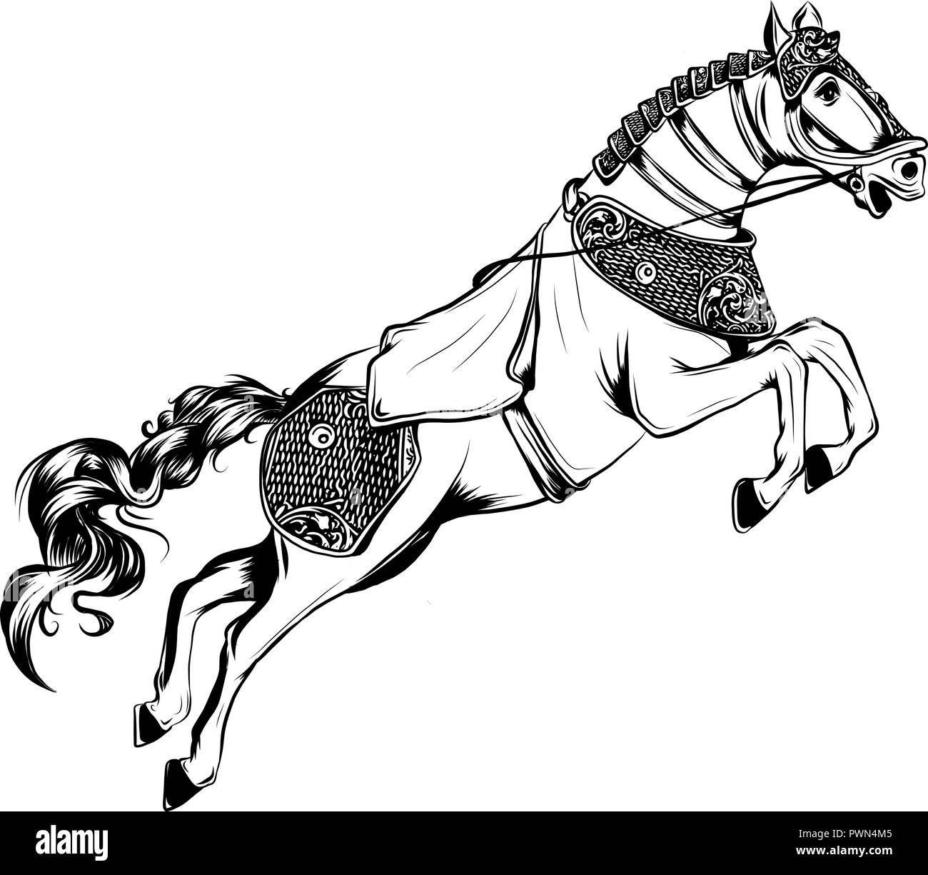 Vector illustration de Silhouette de cheval de course dans le fond blanc Illustration de Vecteur