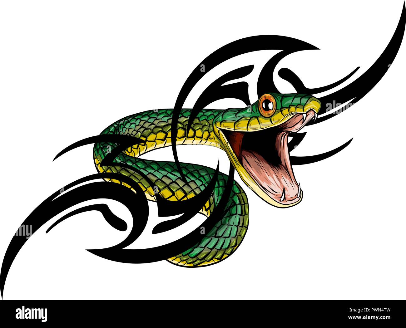 Serpent. Hand drawn vector illustration à l'encre sur la technique grunge background Illustration de Vecteur