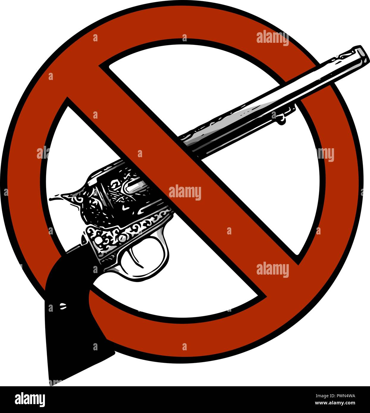 Pas de symbole vecteur gun sign - illustration isolé Illustration de Vecteur