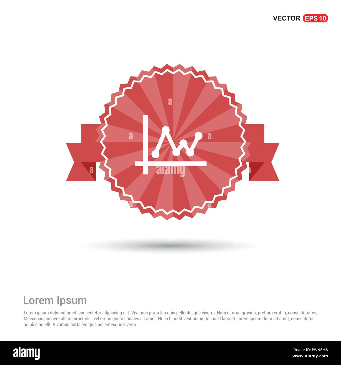 L'icône graphique d'affaires - bannière du Ruban Rouge Illustration de Vecteur