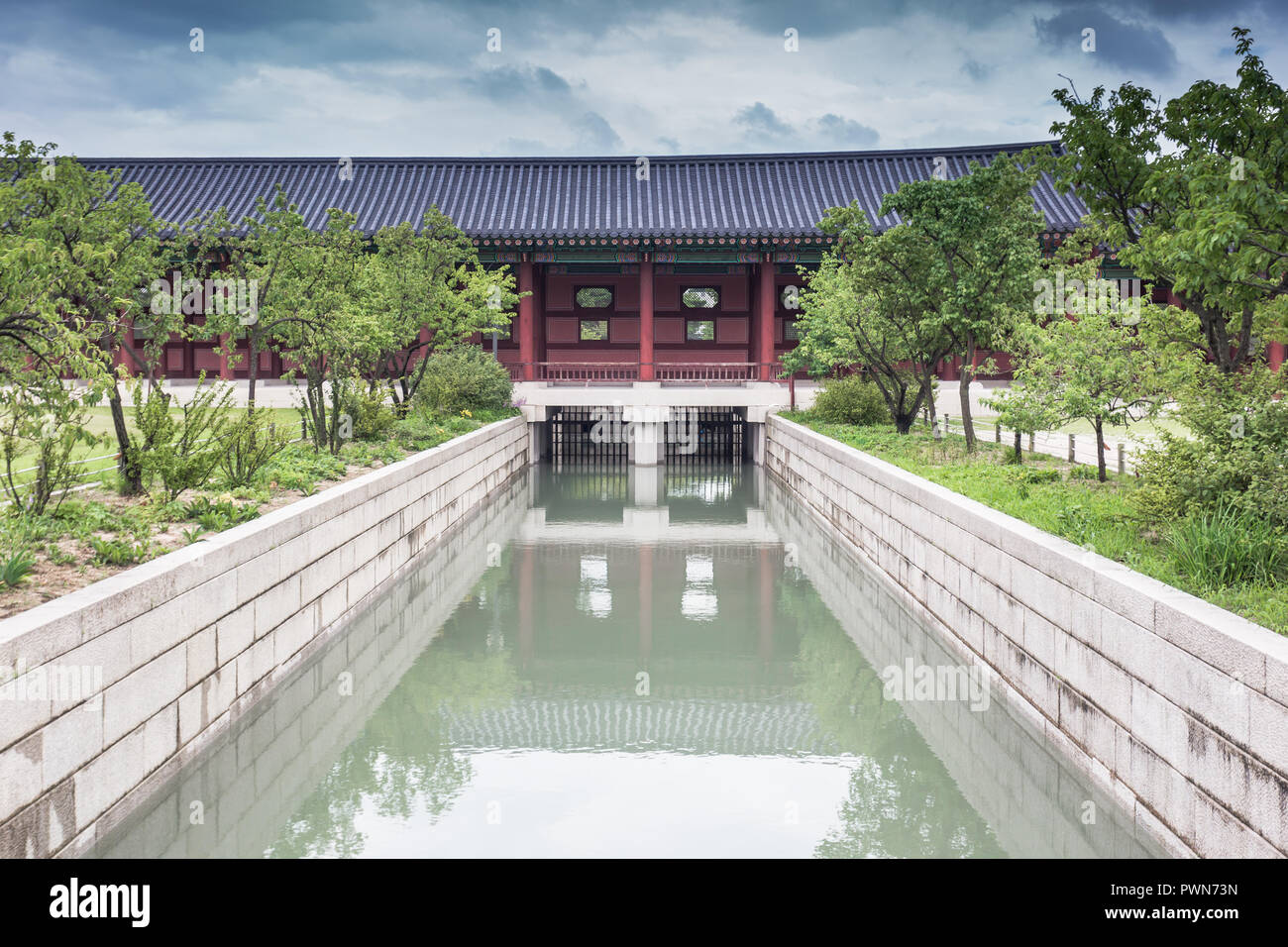 Bâtiment à Gyeongbokgung Palace à Séoul, Corée du Sud Banque D'Images