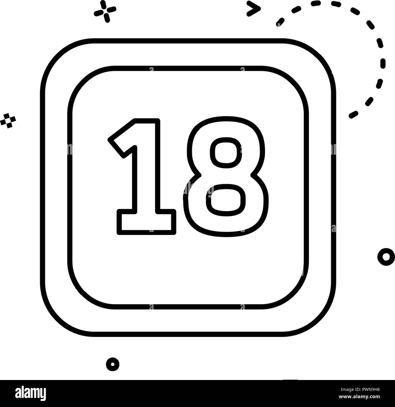 L'icône Calendrier Date 18 vector design Illustration de Vecteur