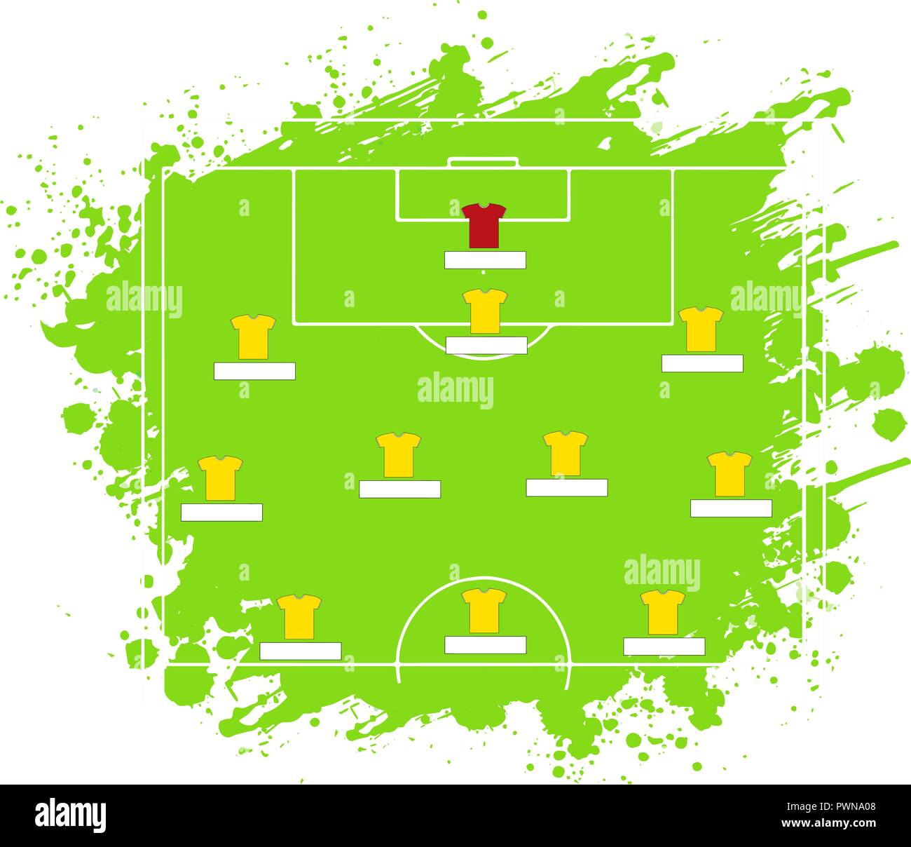 Tableau tactique de football. Vector Illustration. Le schéma tactique de cinq Trois Deux Illustration de Vecteur