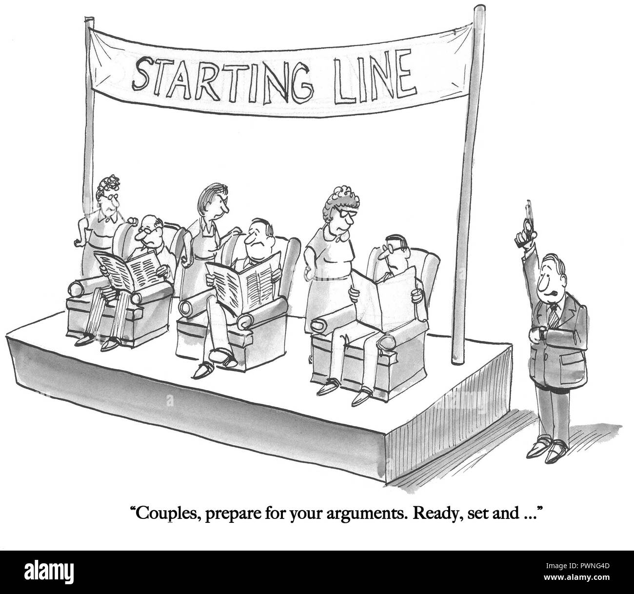 Des couples ont de nombreux arguments Banque D'Images