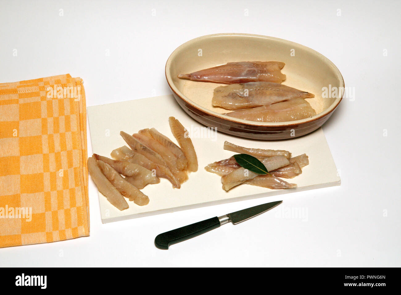 crevettes et poissons-monkfish Banque D'Images