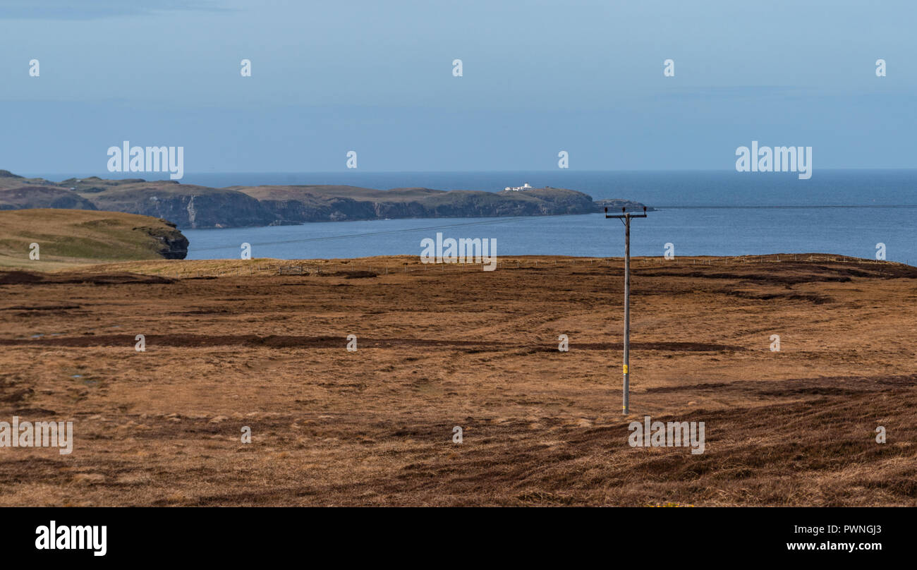 Phare, Dunnet Head,, côte nord, Ecosse, Royaume-Uni Banque D'Images