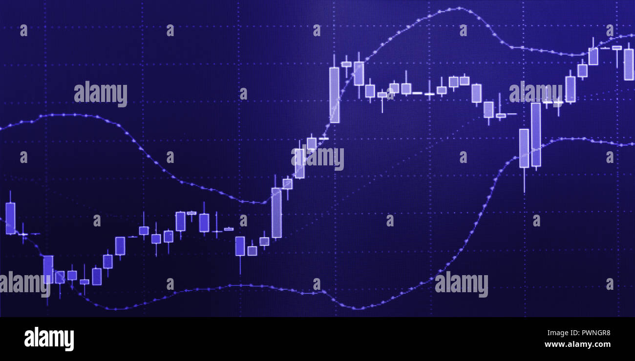 Bougie d'affaires tableau graphique de trading investir en bourse sur l'écran de l'ordinateur Banque D'Images