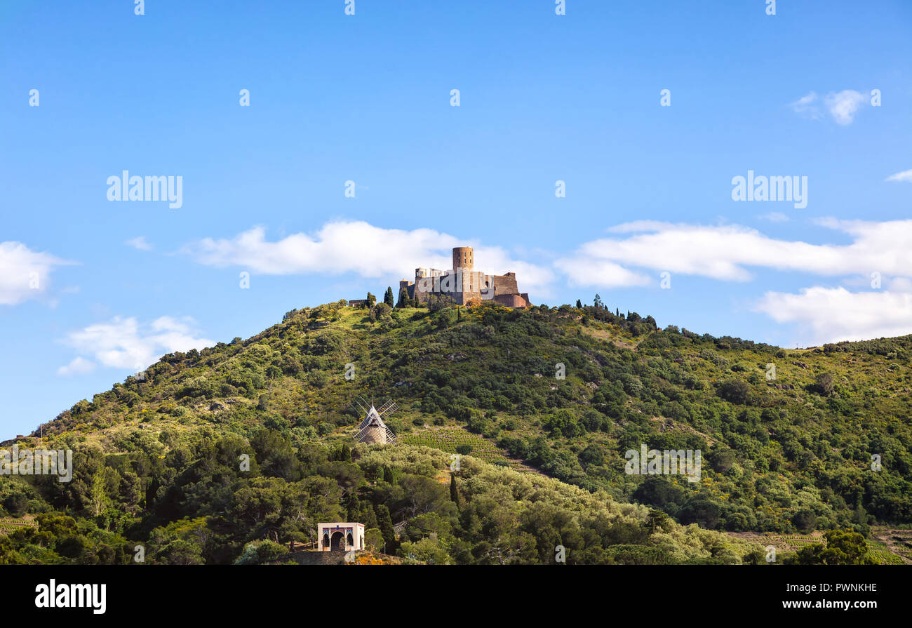 Fort-Saint-Elme, Collioure, Pyrénées Orientales, Catalogne, Côte-de-Vermeille, Languedoc-Roussillon, France Banque D'Images