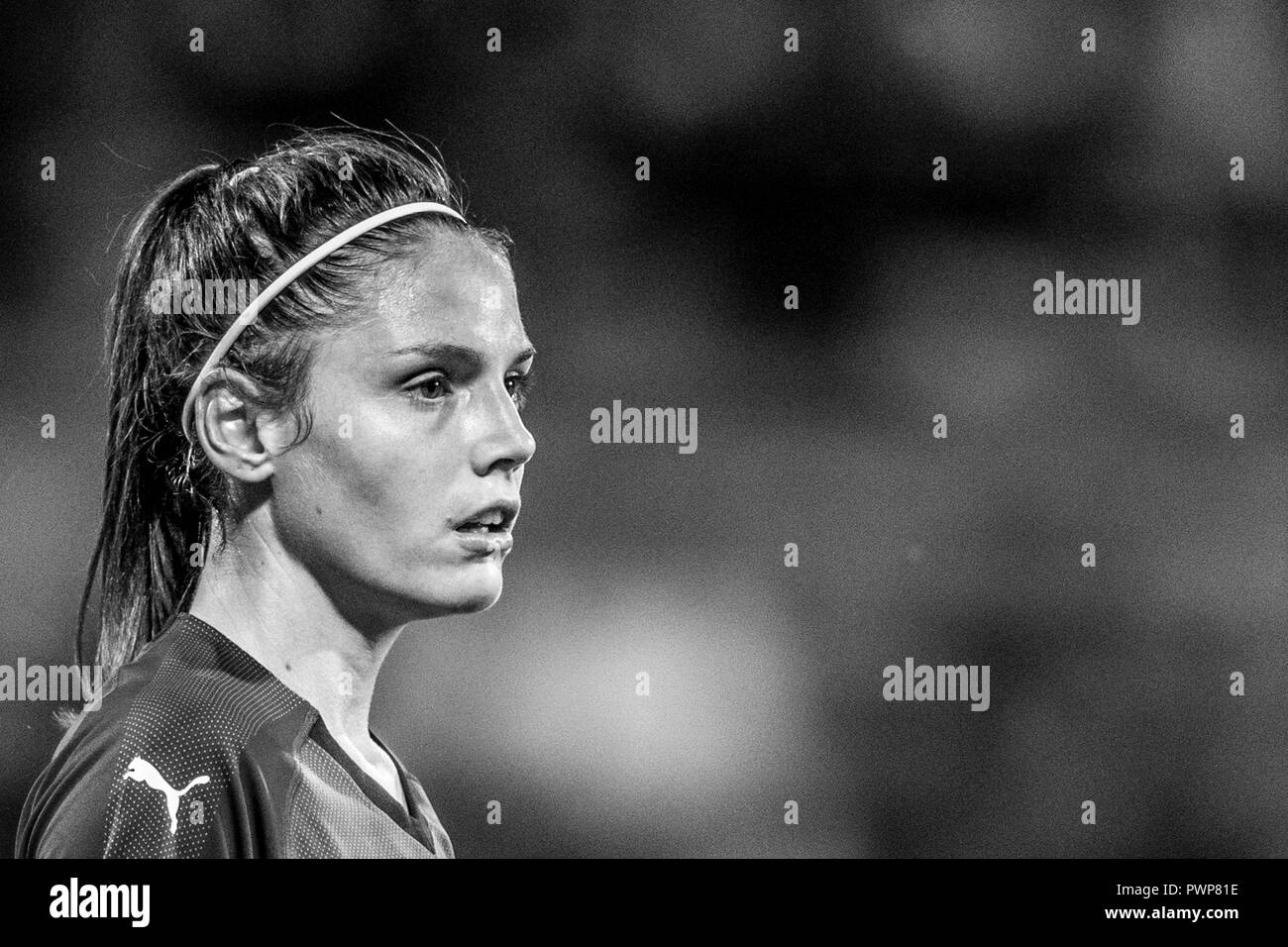 Cecilia Salvai (Italie) pendant la Coupe du Monde féminine de la FIFA, France 2019 match qualificatif entre l'Italie 1-0 Suède à Giovanni Zini Stadium le 09 octobre 2018 à Crémone, en Italie. Credit : Maurizio Borsari/AFLO/Alamy Live News Banque D'Images