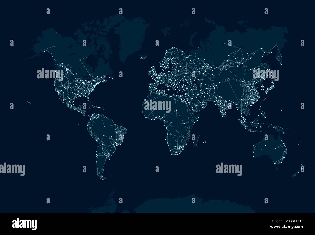 Carte du réseau de communication du monde pour votre conception d'illustration vectorielle Illustration de Vecteur