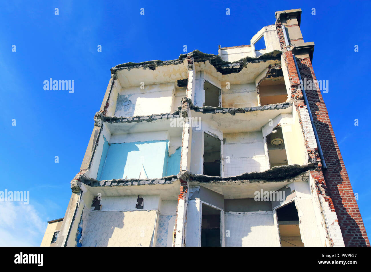 La destruction du bâtiment Banque D'Images