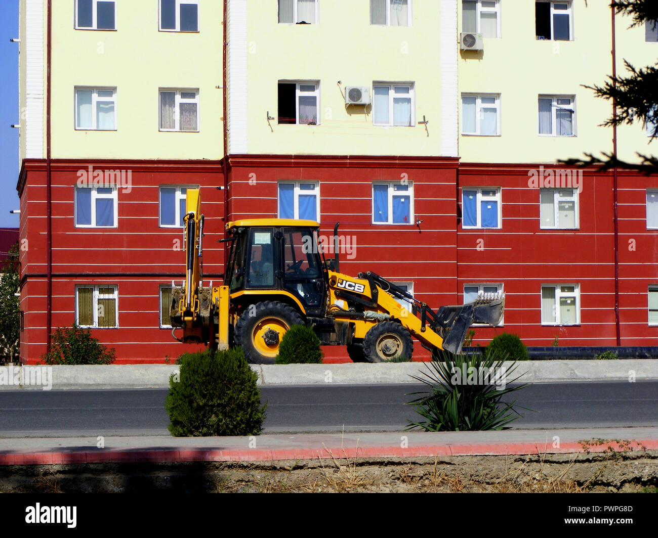 La construction de l'équipement sur place de la ville en Ouzbékistan Banque D'Images