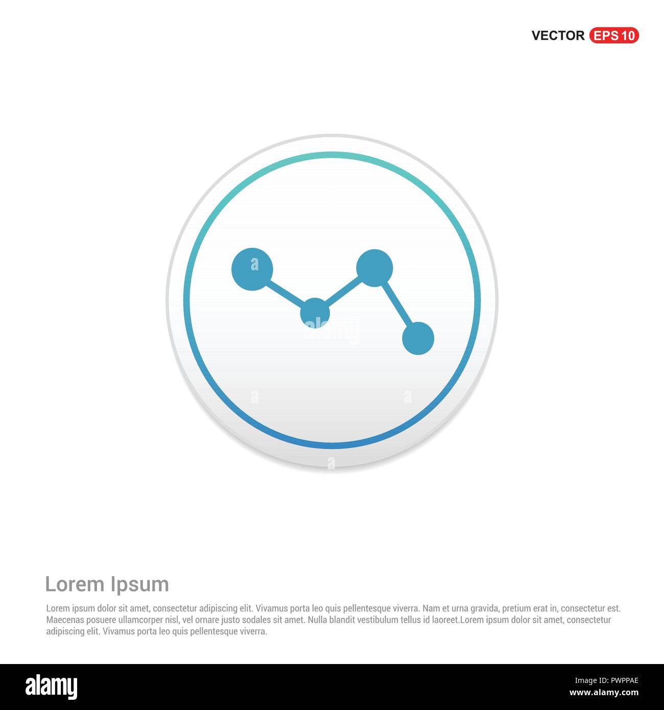 Business graph - icône bouton cercle blanc Illustration de Vecteur