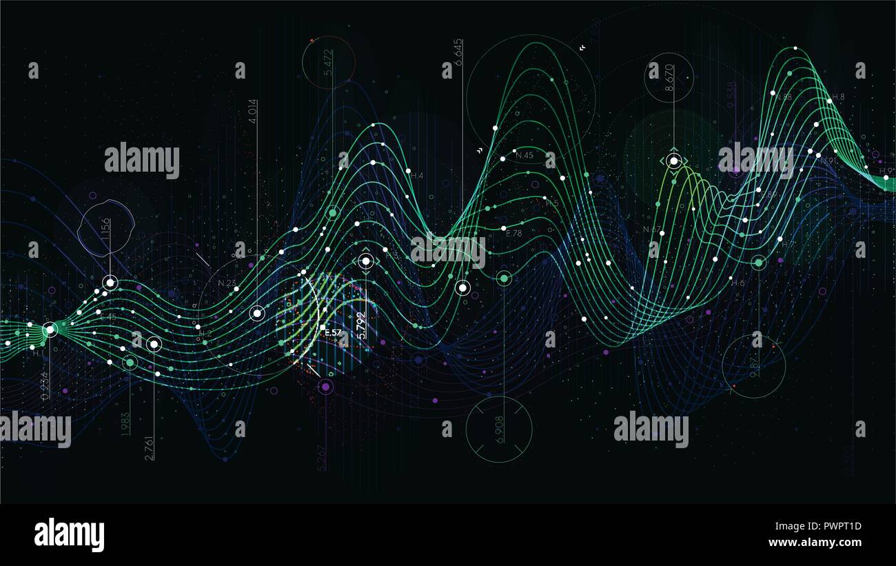 L'annexe statistique, des données de l'indicateur d'analyse de fond de science-fiction illustration vectorielle pour les présentations d'affaires Illustration de Vecteur