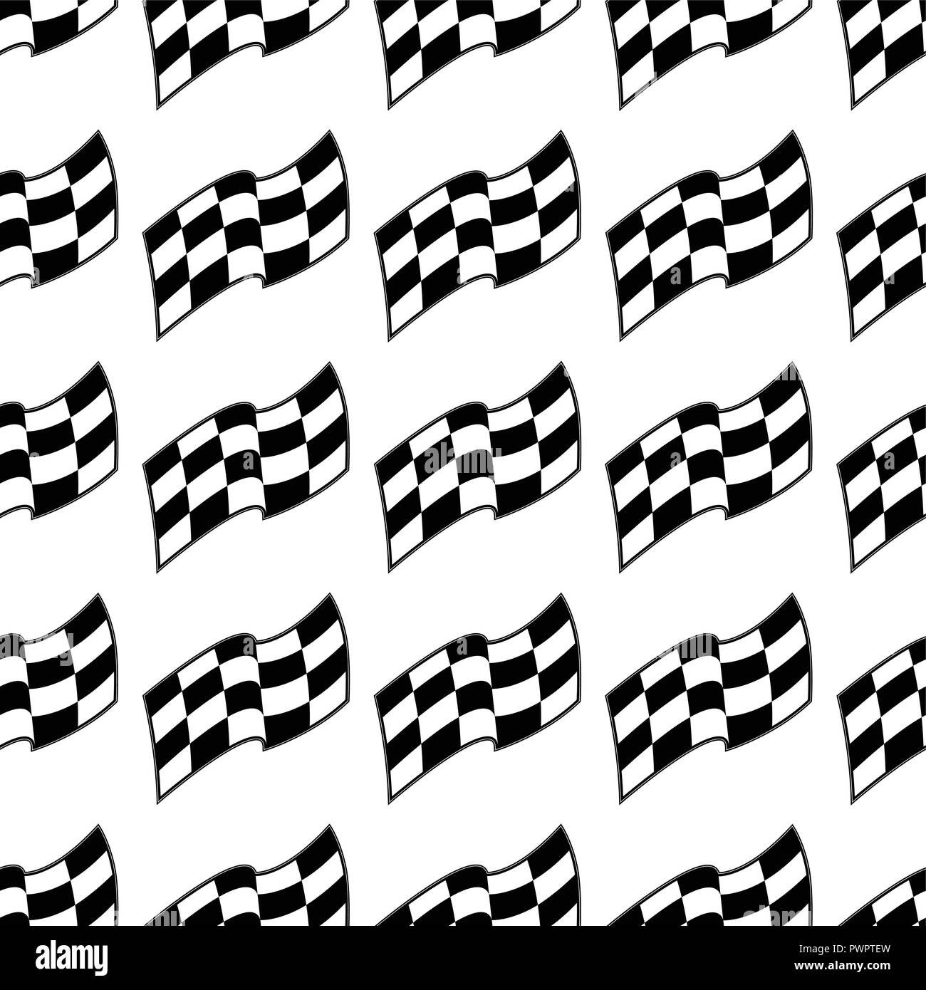 Drapeau à damiers racing, noir et blanc, sans arrière-plan modèle de vecteur pour votre conception Illustration de Vecteur