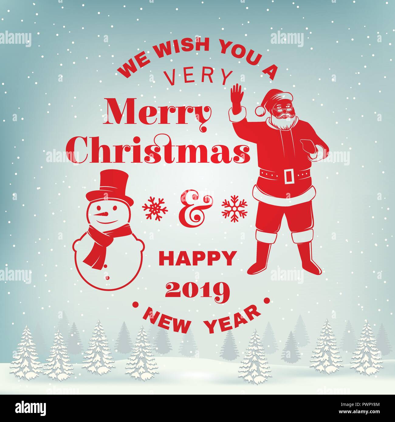 Nous Vous Souhaitons Un Tres Joyeux Noel Et Bonne Annee Stamp Un Autocollant Avec Bonhomme De Nous Vous Souhaitons Un Tres Joyeux Noel Et Bonne Annee Stamp Un Autocollant Avec Bonhomme De