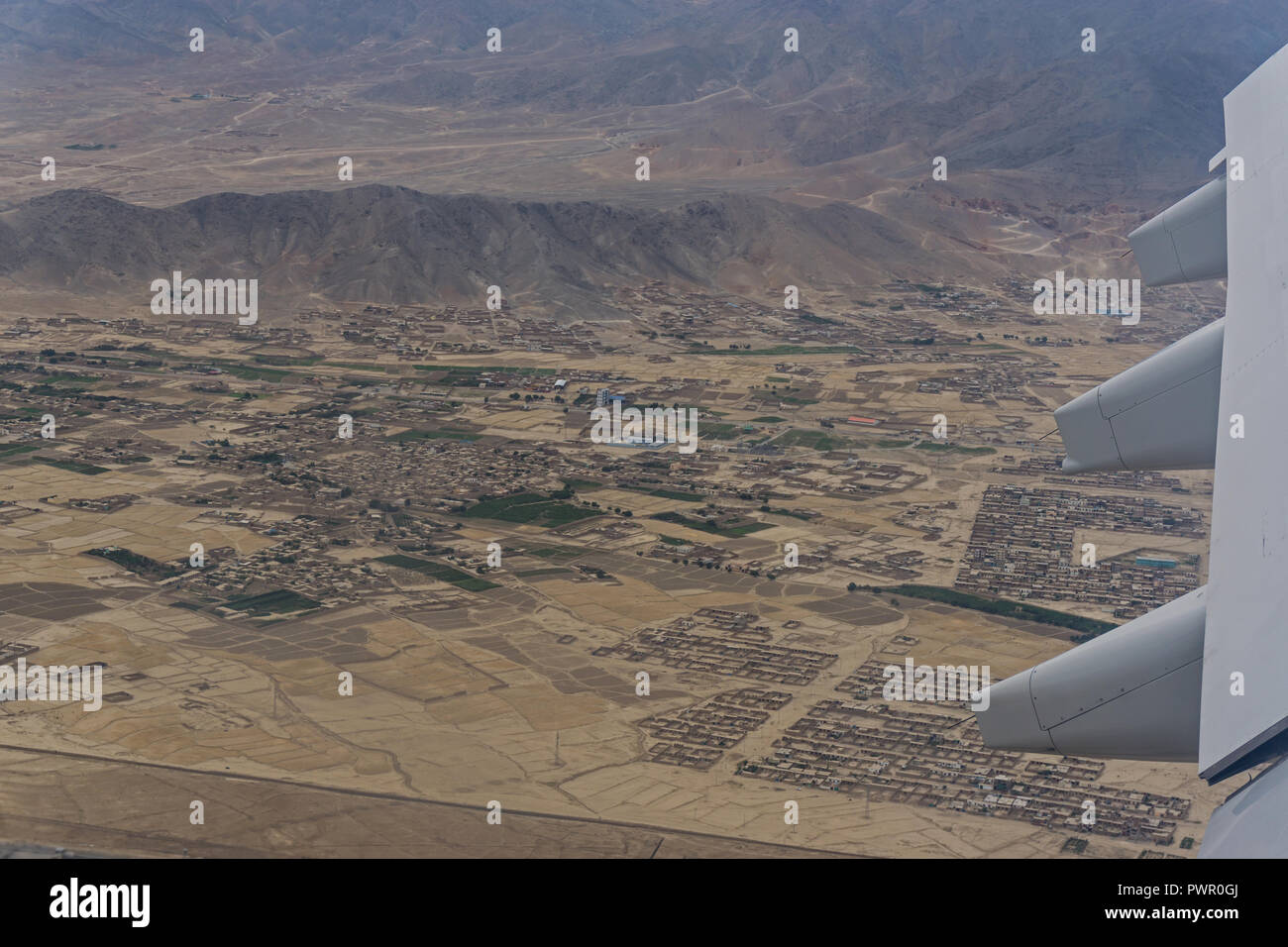 Vol au-dessus de Kaboul, Afghanistan Banque D'Images