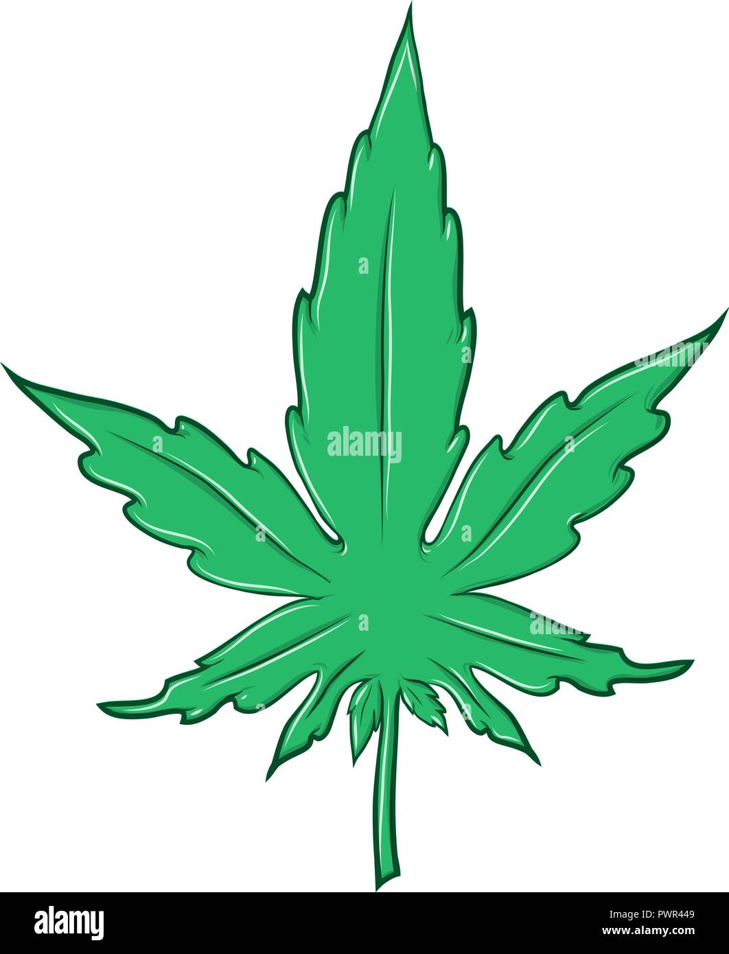 Feuilles de marijuana cartoon isolé sur fond blanc Illustration de Vecteur