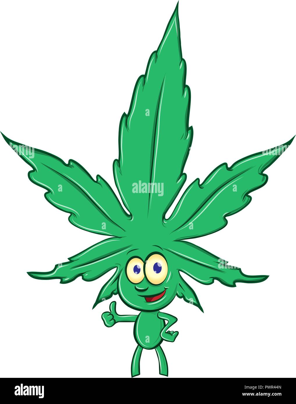Caricature de la marijuana isolé sur fond blanc Illustration de Vecteur