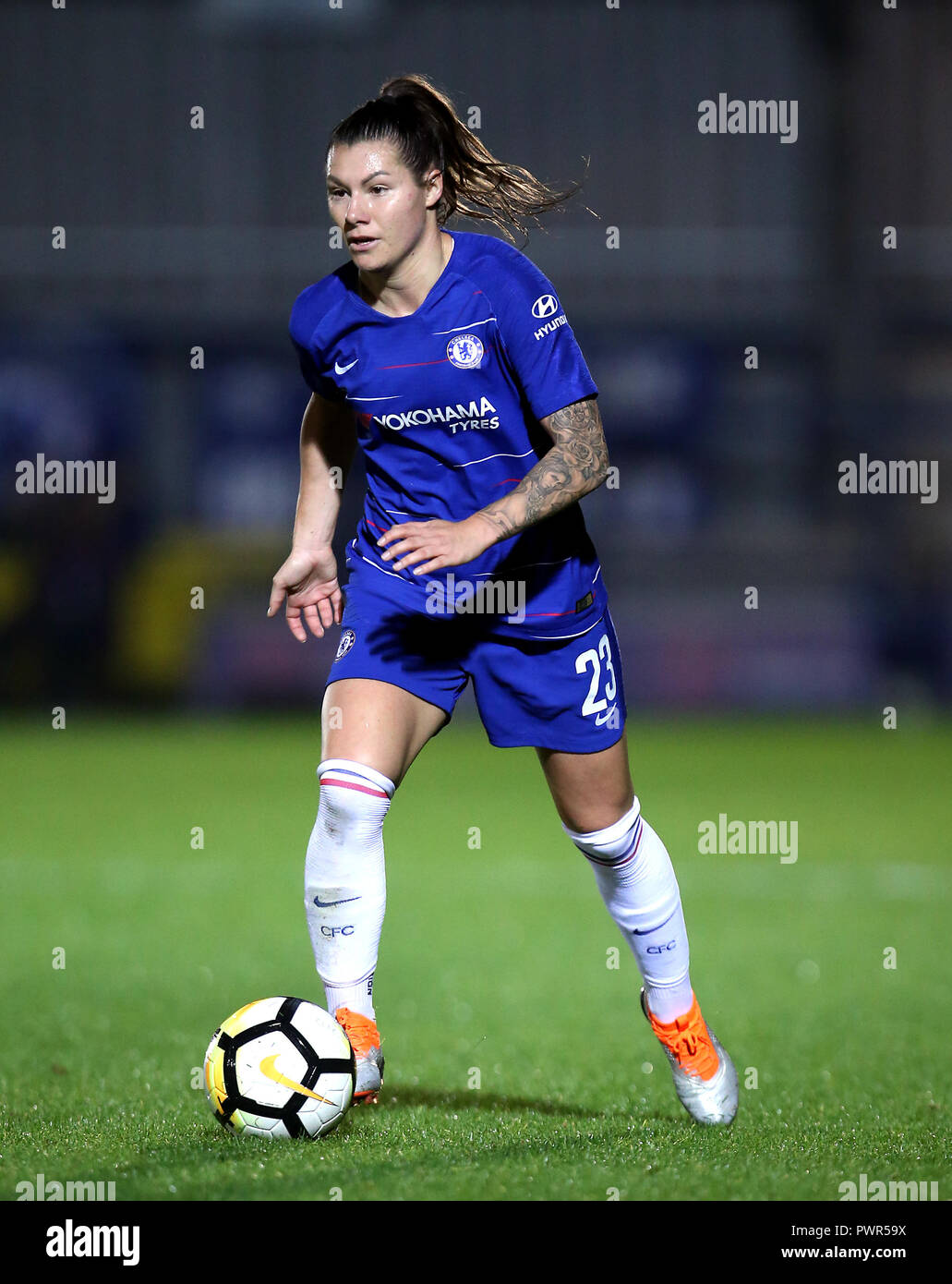 Chelsea Women's Ramona Bachmann au cours de la Women's Champions League premier match aller à Kingsmeadow, Londres Banque D'Images