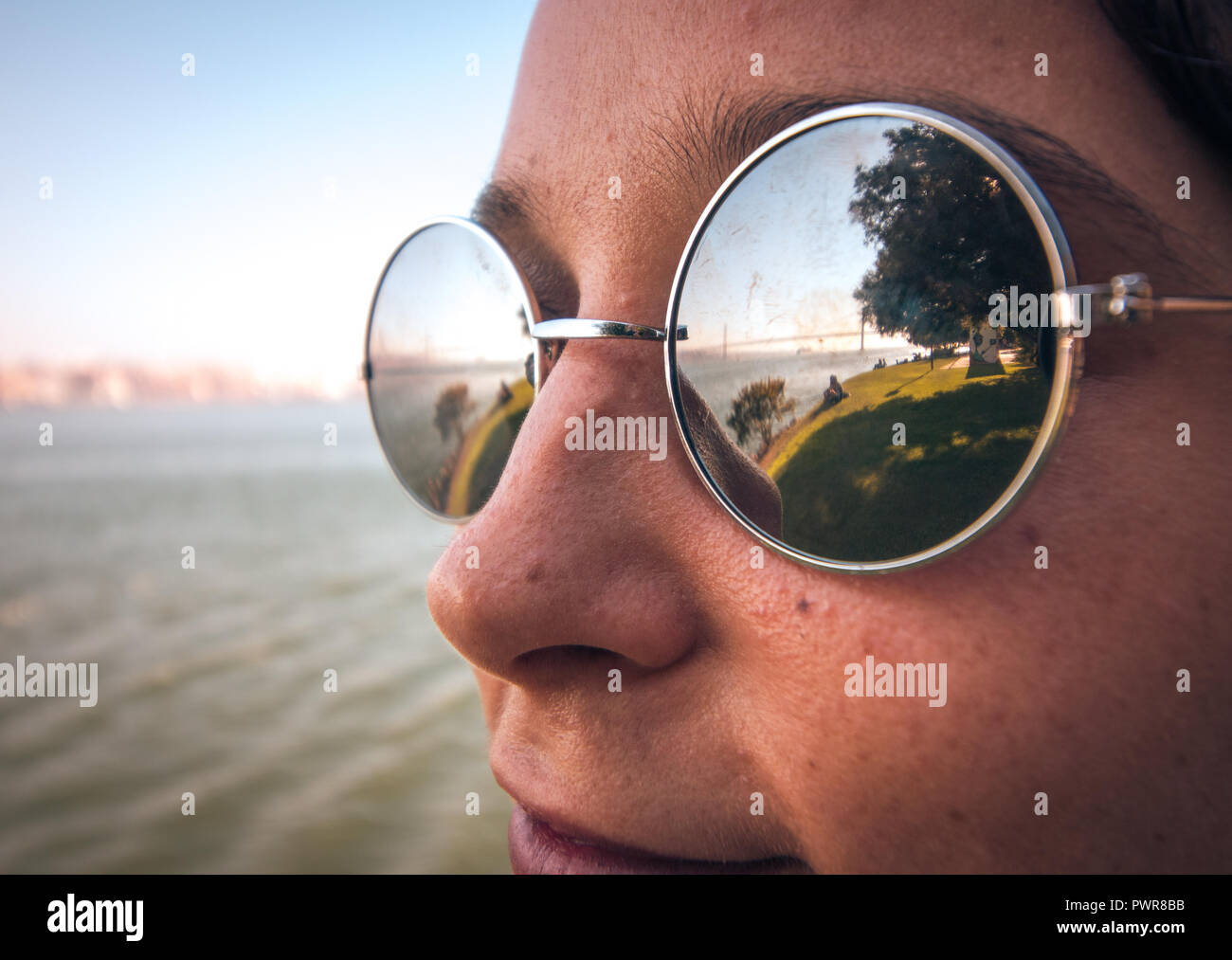 Réflexion lunettes Banque D'Images