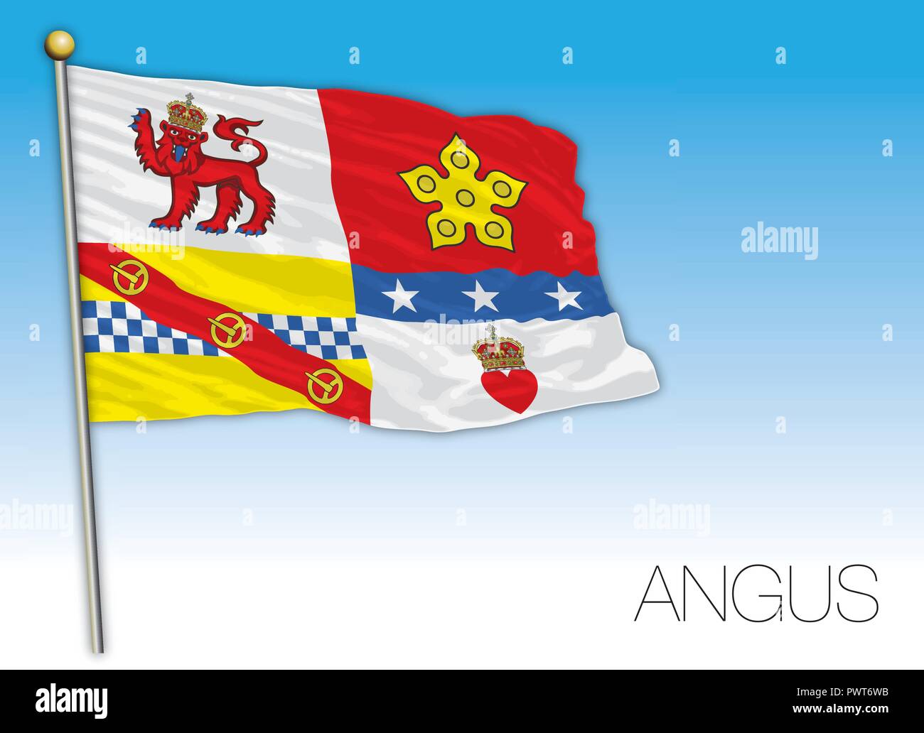 Comté d'Angus, drapeau, illustration vectorielle, Royaume-Uni Illustration de Vecteur