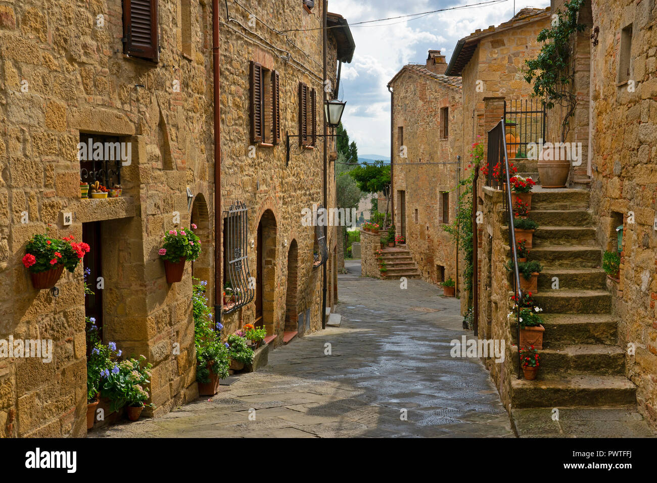 Village de Monticchiello en Toscane,Italie,Europe Banque D'Images